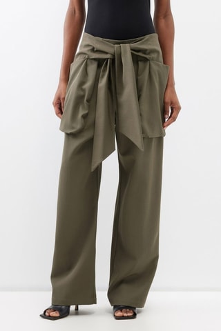 Pantalón de lana virgen - Caqui - Raey