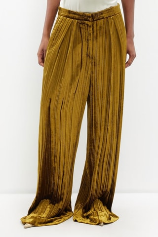 Pantalón wide leg de pana - Dorado - Raey