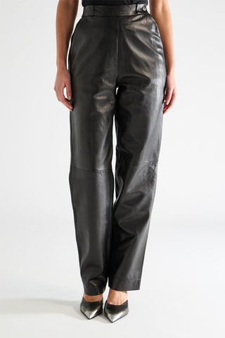 Pantalón tapered de piel de cordero - Negro - Raey