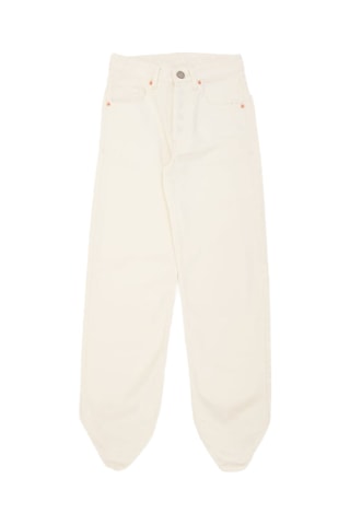 Jean en coton biologique taille haute - Blanc - Raey