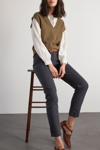 Jean 7/8 Cachou - Gris - Maison 123