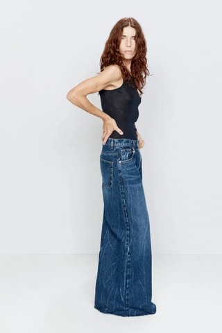 Jean flare en coton biologique - Bleu foncé - Raey