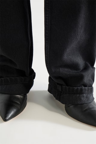 Jean en coton biologique taille haute - Noir - Raey