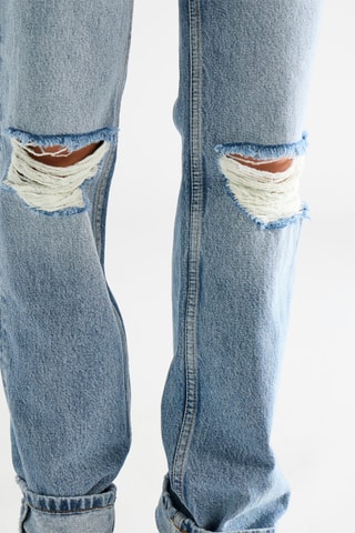 Jean taille haute en coton biologique - Bleu clair - Raey