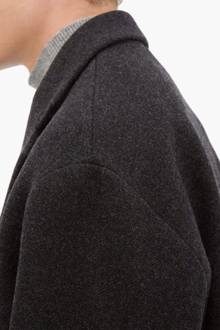 Manteau en laine vierge - Anthracite chiné - Raey