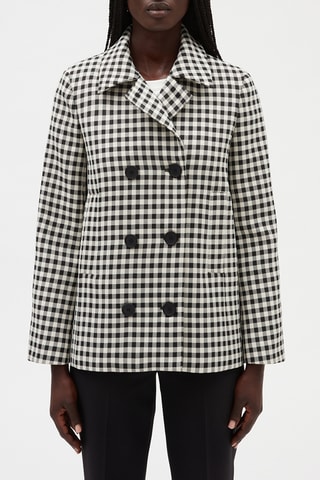 Manteau à carreaux - Blanc et noir - Claudie Pierlot