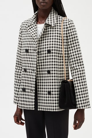 Manteau à carreaux - Blanc et noir - Claudie Pierlot