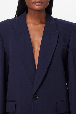 Veste en laine vierge -Bleu marine - Raey