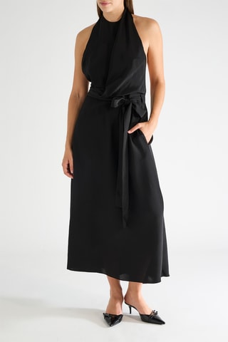 Robe longue en soie - Noir - Raey