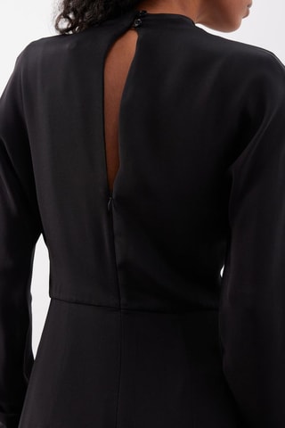 Robe midi en soie - Noir - Raey