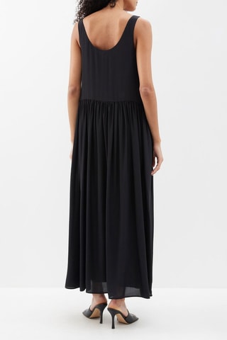 Vestido oversize de seda orgánica - Negro - Raey