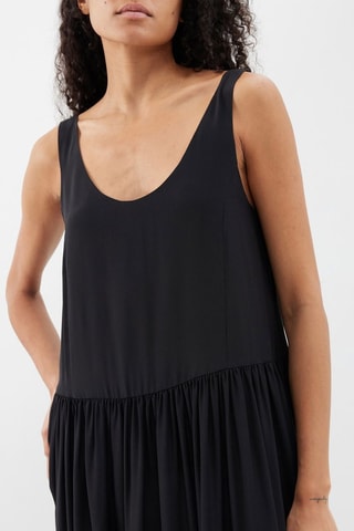 Vestido oversize de seda orgánica - Negro - Raey