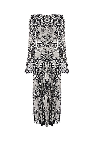 Robe midi - Noir et blanc - Raey