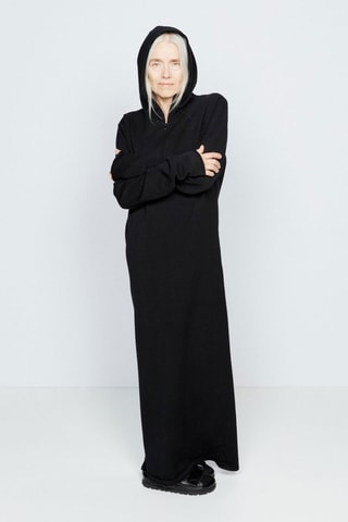 Robe longue à capuche - Noir - Raey