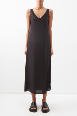 Robe droite en soie - Noir - Raey