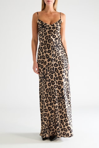 Vestido largo de seda - Marrón - Raey