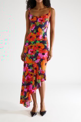 Robe midi en soie - Rouge - Raey