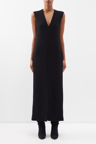 Vestido direito de lã - Preto - Raey