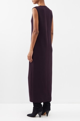 Vestido direito em seda - Violeta - Raey