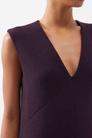 Vestido direito em seda - Violeta - Raey