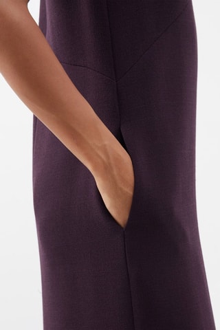 Vestido direito em seda - Violeta - Raey