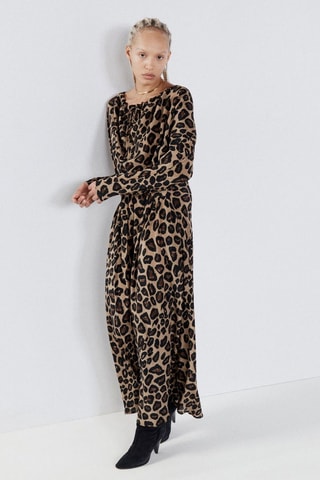 Robe droite en soie - Marron - Raey