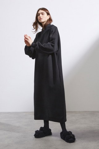 Robe sweat en coton biologique - Noir - Raey