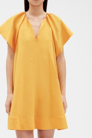 Robe trapèze en lin - Jaune - Claudie Pierlot
