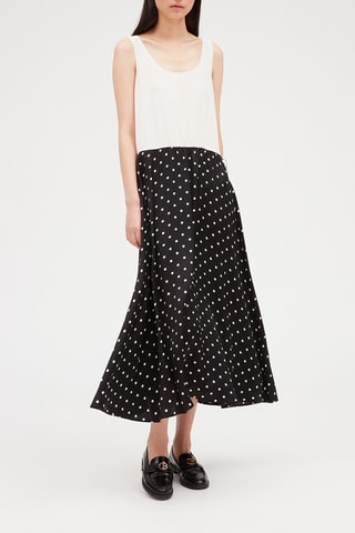 Vestido efecto doble prenda midi - Negro y blanco - Claudie Pierlot