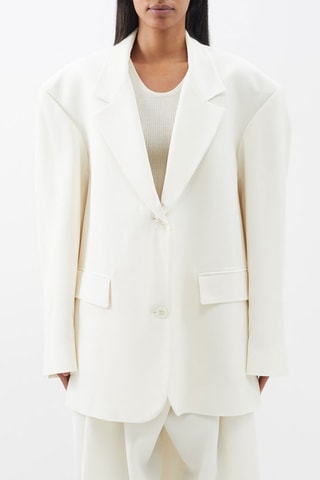 Veste de costume en laine - Blanc - Raey