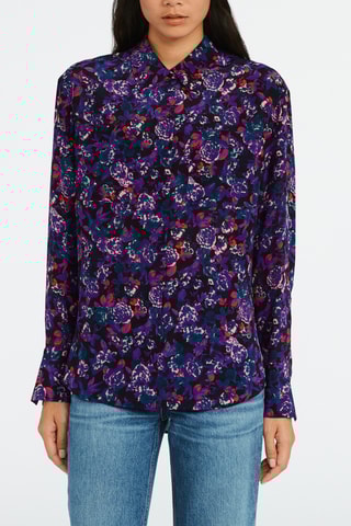 Chemisier en soie - Noir et violet - Claudie Pierlot