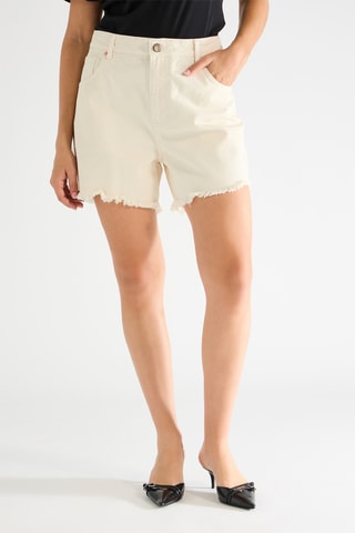 Short en jean en coton biologique taille haute - Blanc - Raey