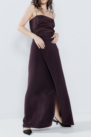 Jupe portefeuille en soie - Marron - Raey