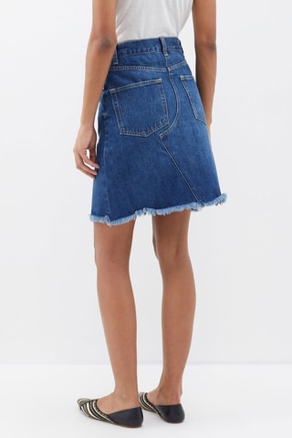 Jupe droite en coton biologique - Indigo - Raey