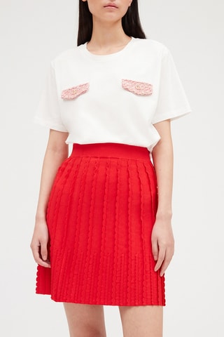 Jupe courte en maille - Rouge - Claudie Pierlot