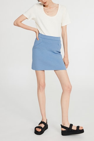 Jupe droite - Ciel - Claudie Pierlot