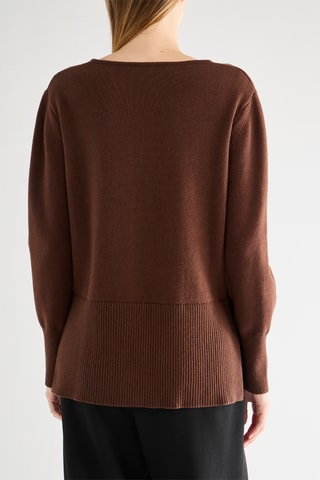 Camisola em lã merino - Castanho