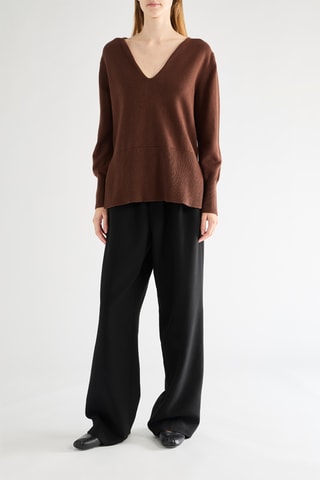 Camisola em lã merino - Castanho