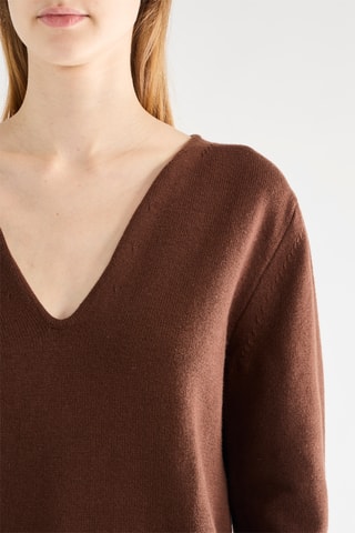 Camisola em lã merino - Castanho