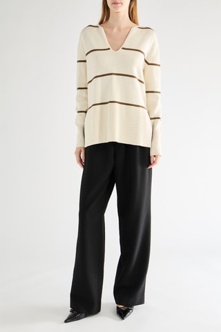 Camisola em lã merino - Cru