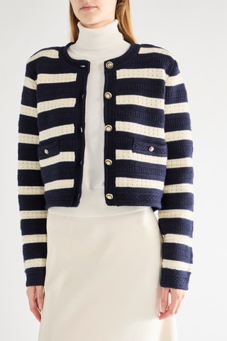 Casaco em lã merino - Azul-marinho