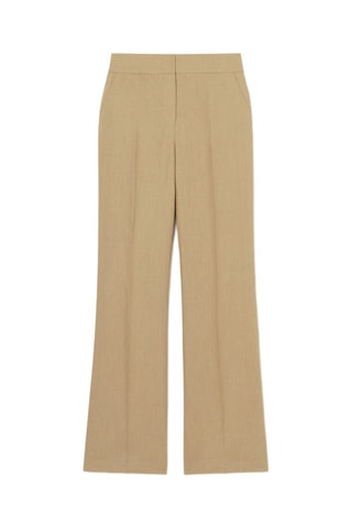 Calças direitas em linho - Bege