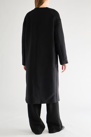Sobretudo em lã virgem - Preto