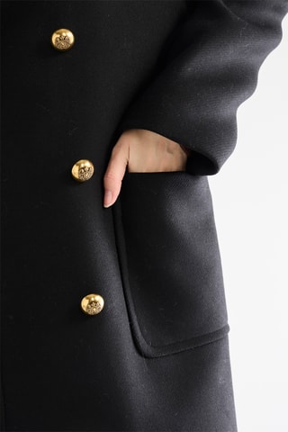 Sobretudo em lã virgem - Preto