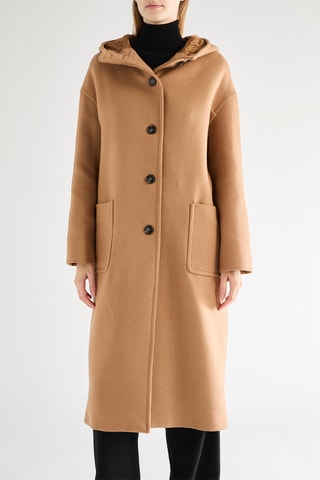 Sobretudo em lã virgem - Camel