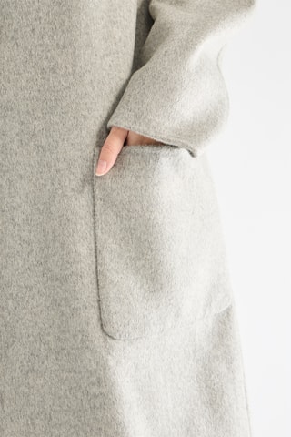 Sobretudo em lã - Cinzento-claro