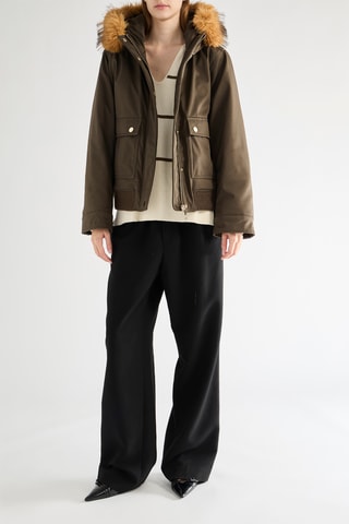 Casaco com capuz - Caqui