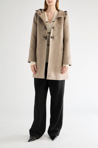 Duffle-coat em lã - Bege