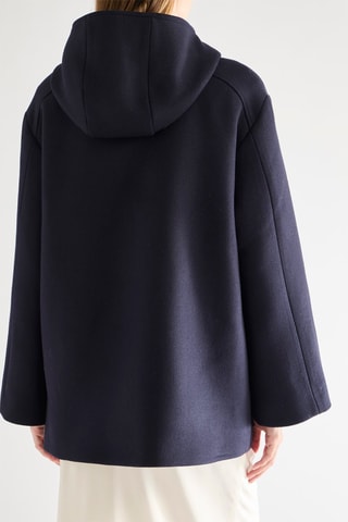 Sobretudo em lã virgem - Azul-marinho