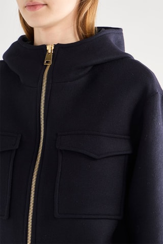 Sobretudo em lã virgem - Azul-marinho